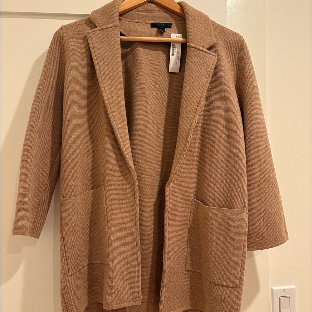 Jcrew Tan Open Front Sweater blazer